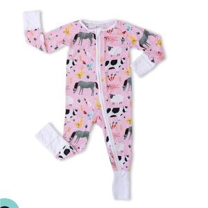 Little Sleepies Pink Farm Animals Zippy
